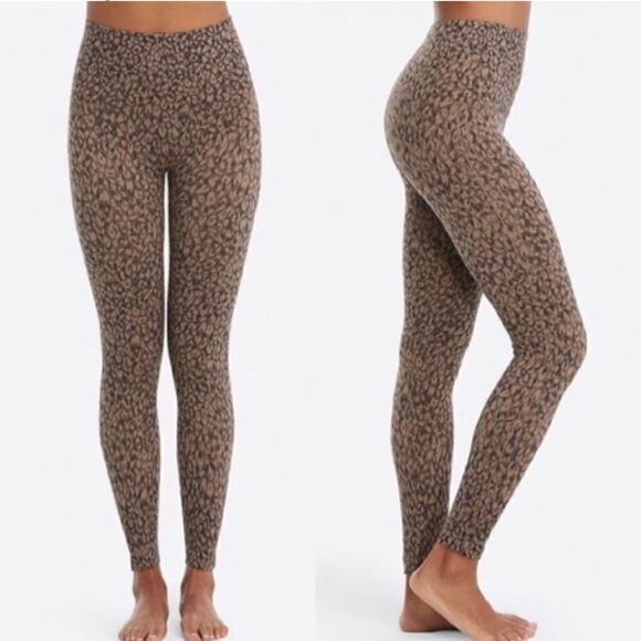 SPANX Look At Me Now Mini Leopard Seamless Leggings XS - Picture 2 of 9